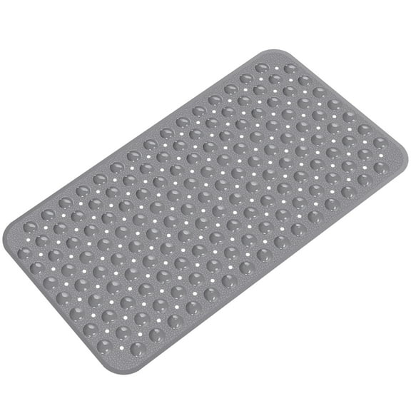 GPED BathTub Mat, Non-Slip Bath Mat, Machine Washable Shower Mat for Bathtub Floor Liner Mats with Suction Cups and Drain Holes, Clean and Soft on Feet, 27.6x15 Inch for Bathroom Floor, Gray
