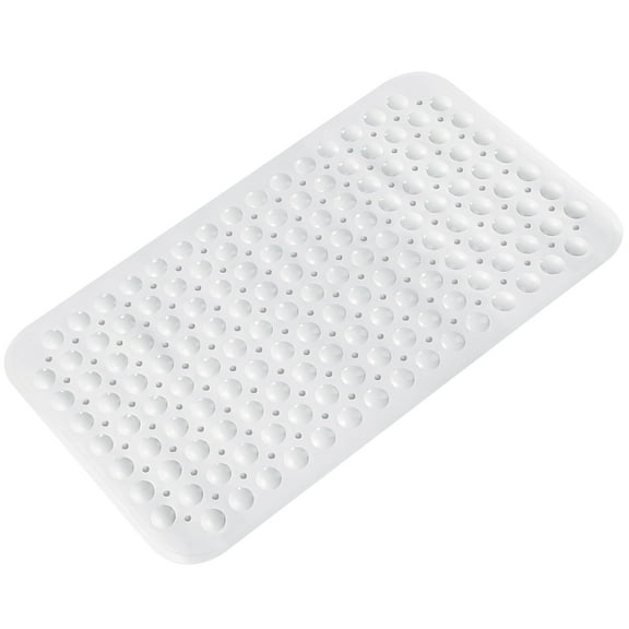 GPED BathTub Mat, Non-Slip Bath Mat, Machine Washable Shower Mat for Bathtub Floor Liner Mats with Suction Cups and Drain Holes, Clean and Soft on Feet, 27.6x15 Inch for Bathroom Floor, White