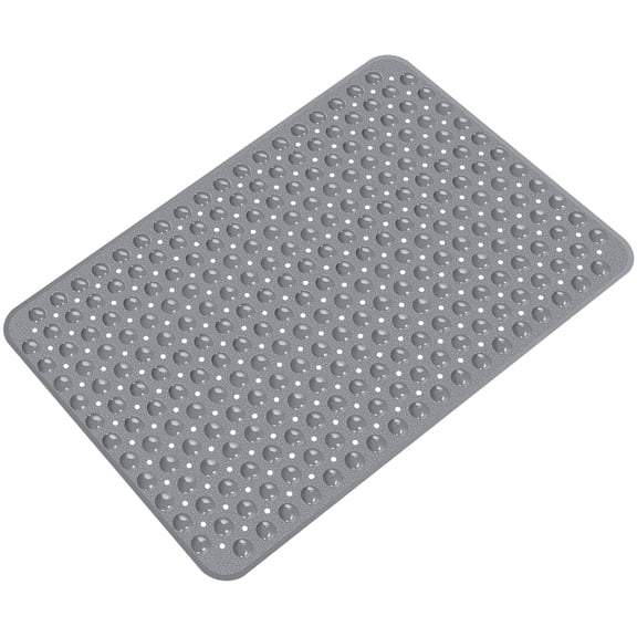 GPED BathTub Mat, Non-Slip Bath Mat, Machine Washable Shower Mat for Bathtub Floor Liner Mats with Suction Cups and Drain Holes, Clean and Soft on Feet, 34x22 Inch for Bathroom Floor, Gray