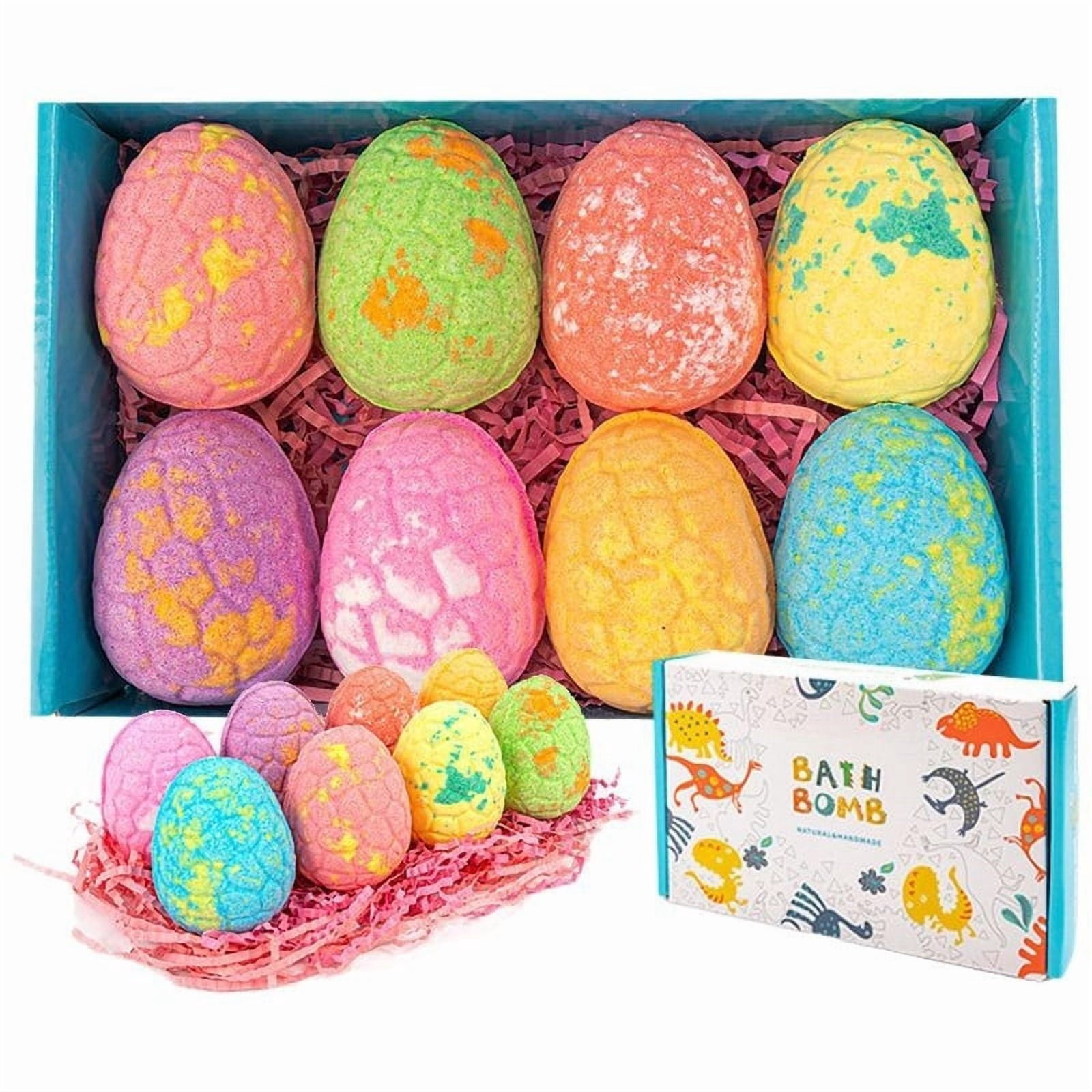 Bathbombs With Toys Inside,Kids Bath Bombs With Surprise Inside,Bath Bombs with Surprise Inside,8 Pack Fizzy Bubble Bath Gift Set, Dinosaur Egg & Ocean Theme Bath Fizzies(8pcs/Set)