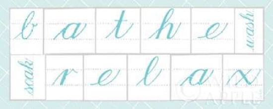 Bathe Relax Blue Canvas Art - Sue Schlabach (24 x 48)