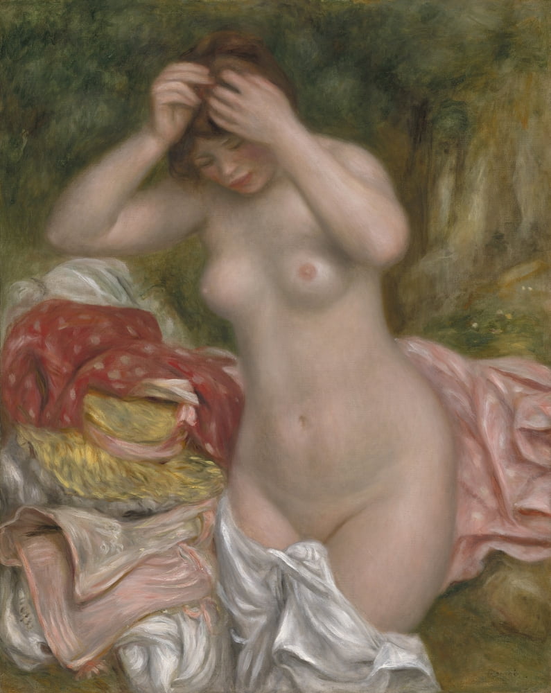 Bather Arranging Her Hair Canvas Art - (24 x 36)