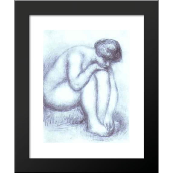 Bather Drying Herself 20x24 Framed Art Print by Renoir, Pierre Auguste