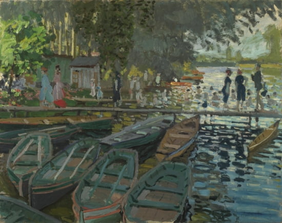 Bathers At La Grenouill Re Canvas Art - Claude Monet (24 x 36)