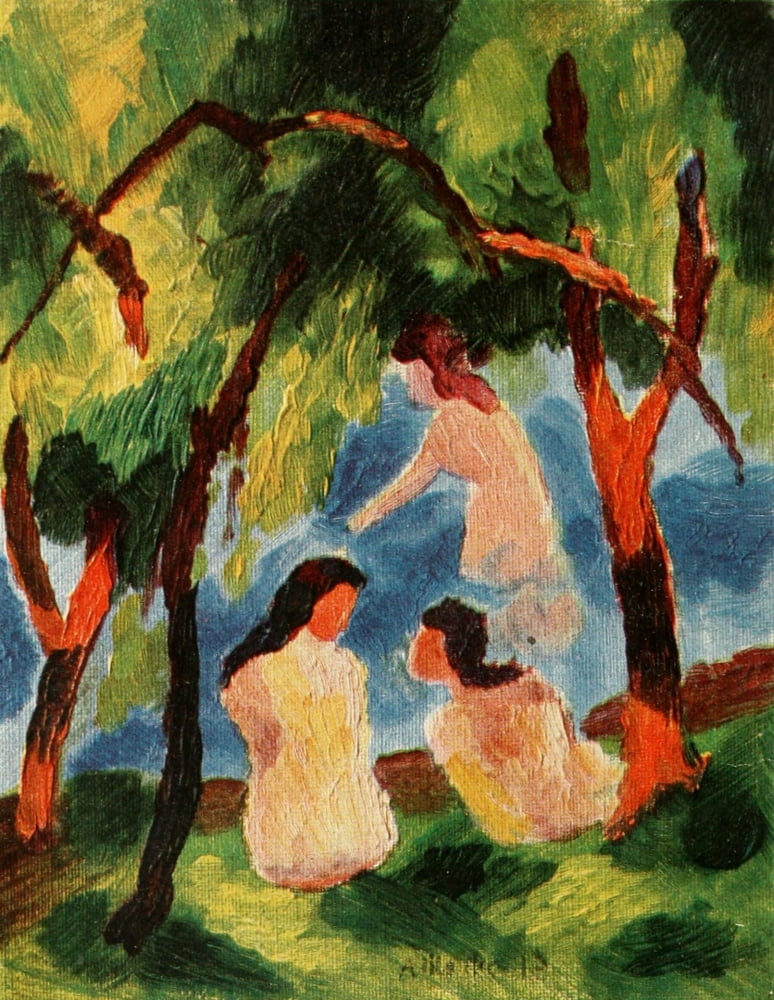 Bathers Canvas Art - August Macke (18 x 24)