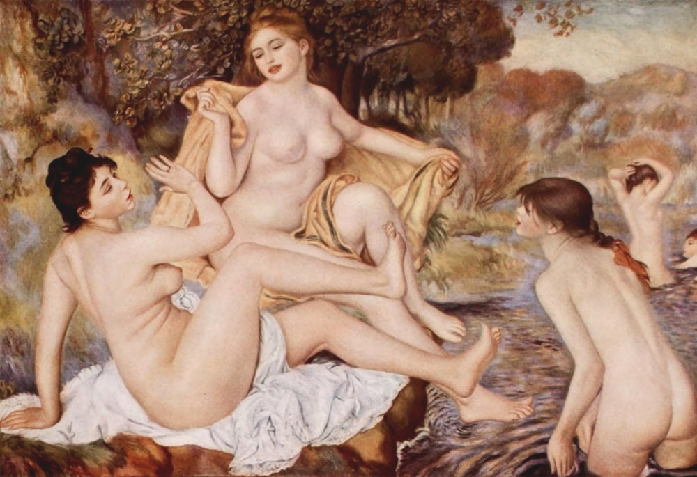 Bathers Canvas Art - Pierre-Auguste Renoir (24 x 36)