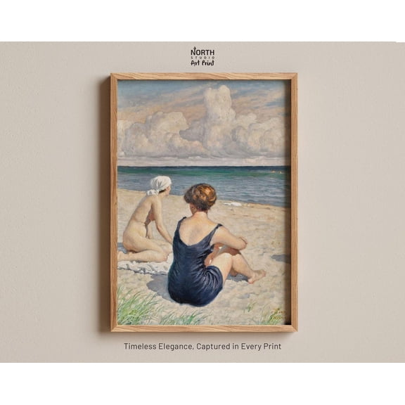 Bathers On The Beach Paul Fischer Impressionist Coastal Poster Unframed Paper Print