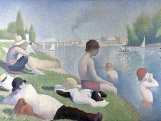 Bathers at Asnieres Canvas Art - Georges Seurat (22 x 28)