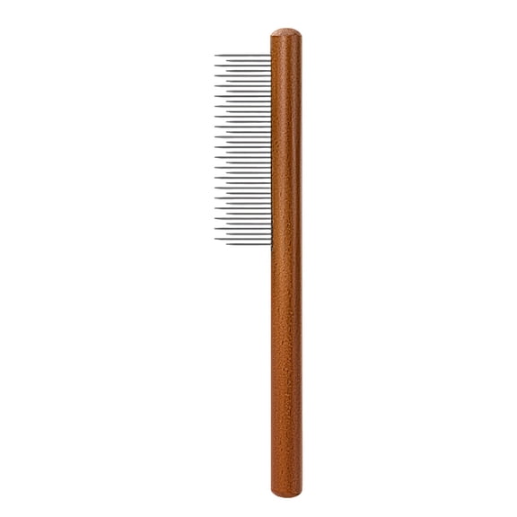 Bathing BrushesCat Comb Detangling Grooming Tool for Adult Cats with Green Wood HandleEfficient Flea Removal and Detangling