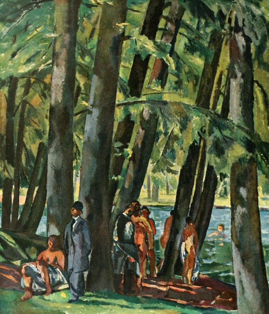 Bathing Deutsche kunst und dekoration 38 1916 Canvas Art - Albert Weisgerber (18 x 24)