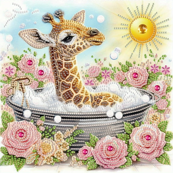 Bathing Giraffe Diamond Art Painting Kit