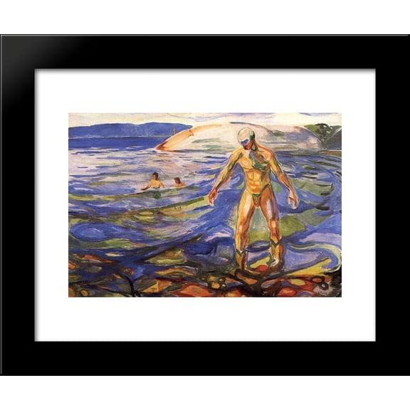 Bathing Man 20x24 Framed Art Print by Munch, Edvard