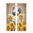 thumbnail image 1 of Bathing Roosters Sheer Curtains 84 Inch Length 2 Panels Set for Living Room/Bedroom, Countryside Sunflower Vintage Burlap Kitchen Curtains Grommet Semi-Sheer Curtains Window Treatments 42"x84"x2, 1 of 7