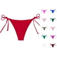 thumbnail image 1 of Bathing Suit Bottoms For Women Full Coverage Bikini Bottom Red Mid Rise High Leg Bikini Bottom Women's Bikini Swimsuits, 1 of 6
