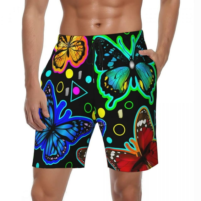 Bathing Suit Color Butterfly Board Shorts Summer Animal Print Classic