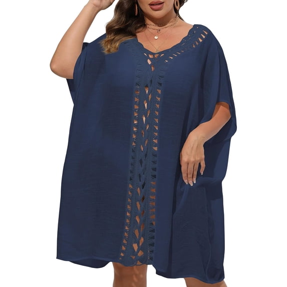 Bathing Suit Cover Up for Women Plus Size Swimsuit Coverup Summer Loose Beach Cover Up Crochet Design Dress