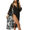 thumbnail image 1 of Bathing Suit Cover Up for Women Summer Seethrough Open Front Beach Cover Up Sexy Lace Stitching Black Swimsuit Cover Up Shermie, 1 of 6
