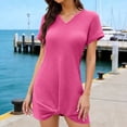thumbnail image 1 of Bathing Suit Cover Up for Women Waffle Knit Twisted Beach Dress Short Sleeve Summer Swimsuit Coverup Swimwear, 1 of 9