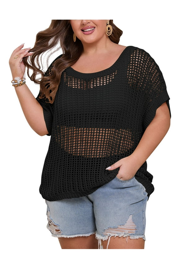 Bathing Suit Cover Ups for Women Hollow out Crochet Cover up Beach Coverup Swimsuits Alsol Lamesa