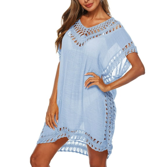 Bathing Suit Cover Ups for Women Hollow out Crochet Cover up Beach Coverup Swimsuits Alsol Lamesa