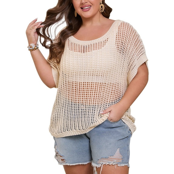 Bathing Suit Cover Ups for Women Hollow out Crochet Cover up Beach Coverup Swimsuits Alsol Lamesa