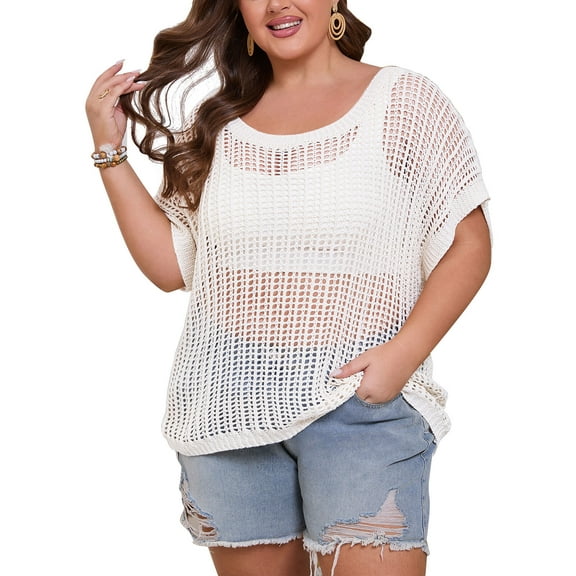 Bathing Suit Cover Ups for Women Hollow out Crochet Cover up Beach Coverup Swimsuits Alsol Lamesa