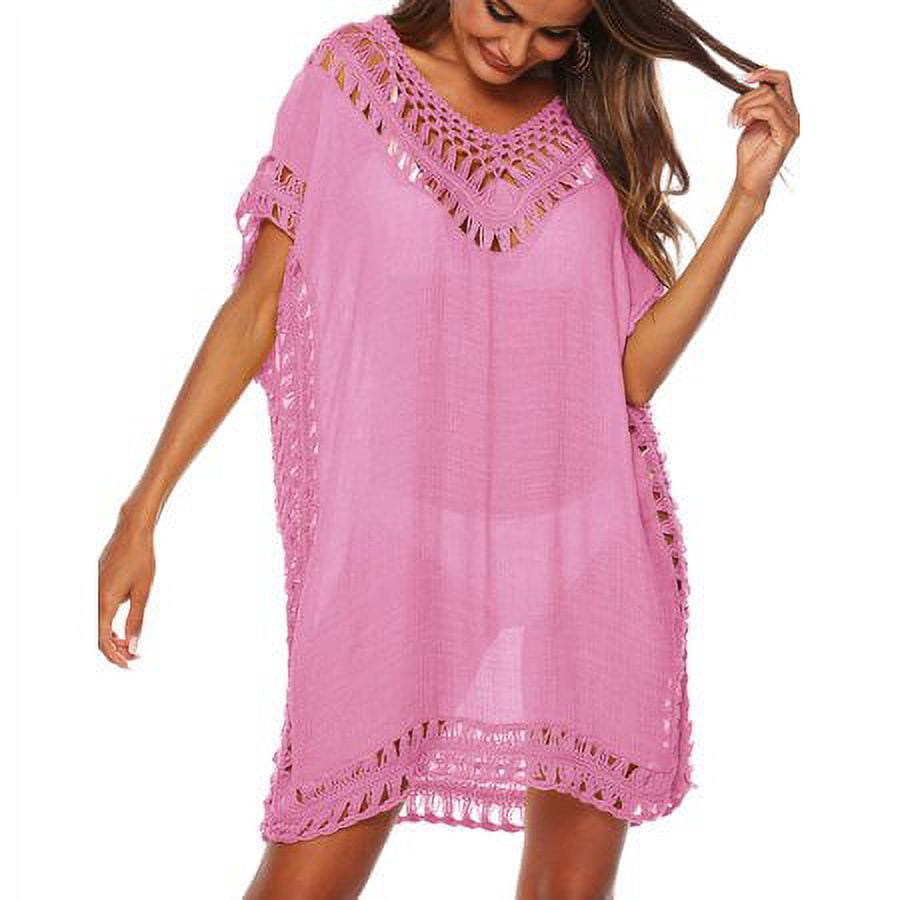 Alsol Lamesa Beach Coverup Women, Crochet Hollow Mesh Stylish - View #4