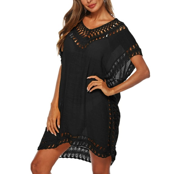 Bathing Suit Cover Ups for Women Hollow out Crochet Cover up Beach Coverup Swimsuits Alsol Lamesa
