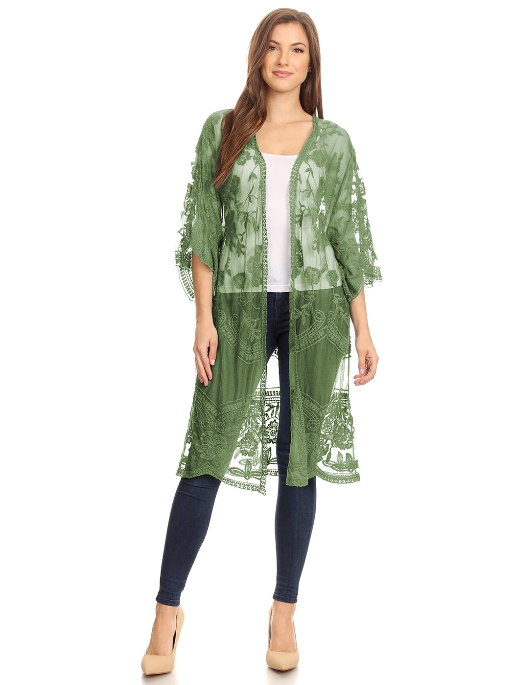 Dqdq women's lace cardigan cover ups beachwear cotton hotsell