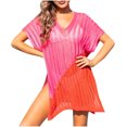 thumbnail image 1 of Bathing Suit Cover Up for Women, Womens Plus Size Trim Kaftan Chiffon Tassels Swimwear Casual Beach Hollow Out Bikini Cover Up Tops Dresses Summer, 1 of 7
