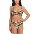 thumbnail image 1 of Bathing Suit For Women, Black White Camouflage High Waisted Bikini Set Bathing Suit Cross Lace Up Swimsuit, 1 of 1