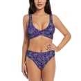 thumbnail image 1 of Bathing Suit For Women, Dotted Flower Paisley High Waisted Bikini Set Bathing Suit Cross Lace Up Swimsuit, 1 of 1
