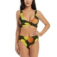 thumbnail image 1 of Bathing Suit For Women, Orange Lemon Aa High Waisted Bikini Set Bathing Suit Cross Lace Up Swimsuit, 1 of 1