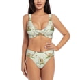 thumbnail image 1 of Bathing Suit For Women, Plant Capybara Print High Waisted Bikini Set Bathing Suit Cross Lace Up Swimsuit, 1 of 1