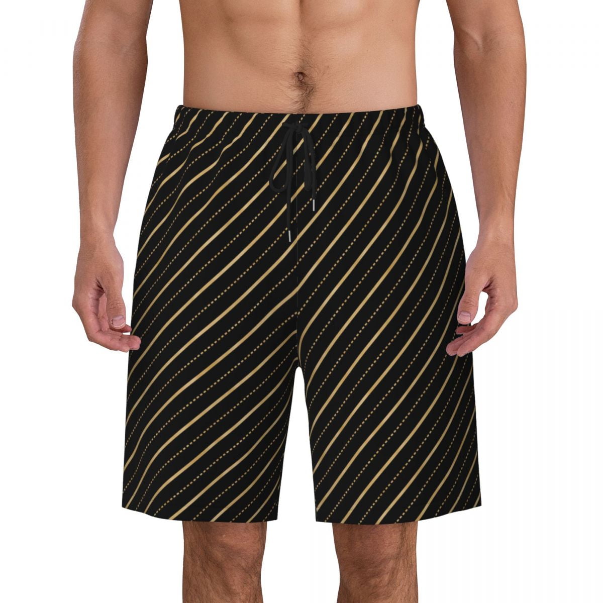 Bathing Suit Gold Dot Board Shorts Summer Elegant Polka Dots Y2K Retro Beach Short Pants Man