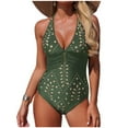 thumbnail image 1 of Bathing Suit Sevevn Women's One-piece Swimsuit with Removable Padding Tummy Control Bathsuit Green M, 1 of 7