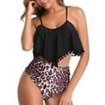 thumbnail image 1 of Bathing Suit for Women 2 Piece Bikini Swimsuits Fashion Women Printing Sexy Bikini Push-Up Padded Swimwear Swimsuit Beachwear Set on Clearance Swim Under $15 Black_M, 1 of 3