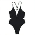 thumbnail image 1 of Bathing Suit for Women Wycnly Womens One-Piece Swimsuit Monokini Swimsuit for Women Sexy Slim Fit Cut out Strap Push up Swimsuit Beach Pool Party Black Swimwear, 1 of 6