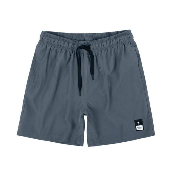 MADHERO Bathing Suit for Men 5 inch Quick Drying Breathable Beach Shorts with Drawstring Dark Grey s