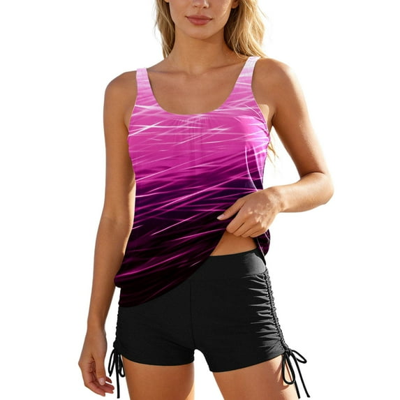 Bathing Suit for Women 2026 Tankini Swimsuits Fashion Swimsuit Bikini Top With Skirted Bottom Swimsuit Two Piece Tankini Outfit for Beach Pool