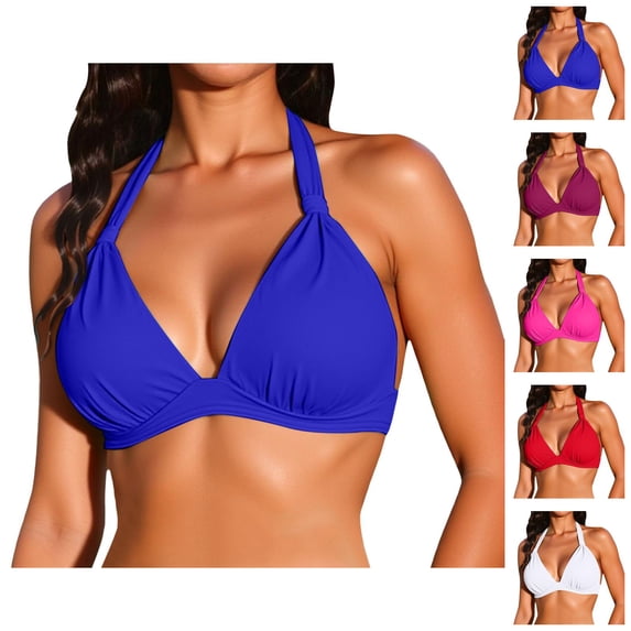 Bathing Suit for Women Bandeau Tankini Top with Triangle Bottom Comfortable Two Piece Swimsuit Spring Summer Beach Vacation Swimwear