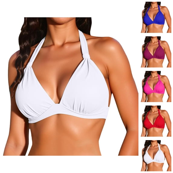 Bathing Suit for Women Bandeau Tankini Top with Triangle Bottom Comfortable Two Piece Swimsuit Spring Summer Beach Vacation Swimwear