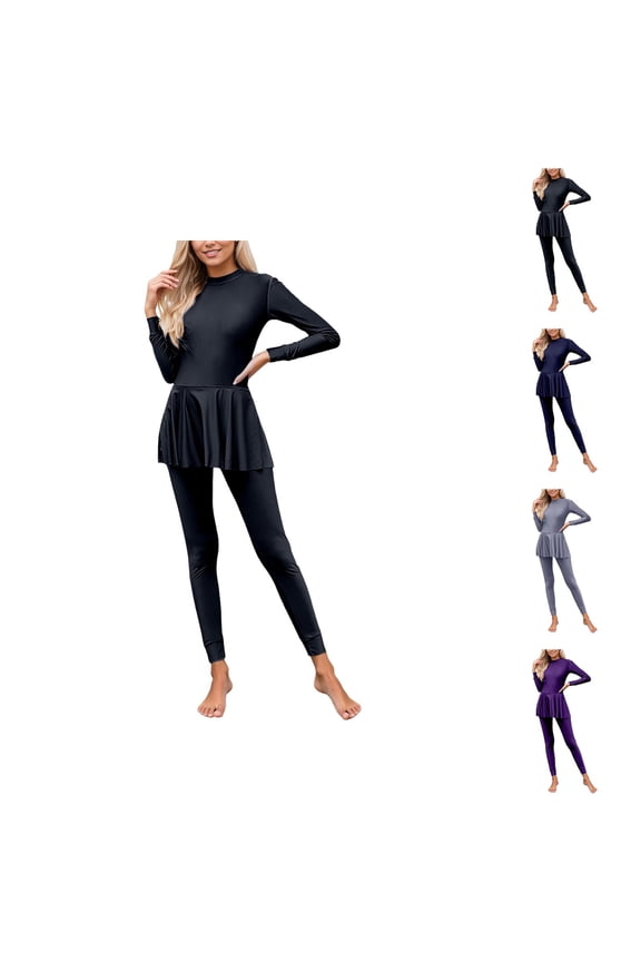 Bathing Suit for Women Full Coverage Long Sleeve Swimsuit Sun Protection Surfing Bodysuit Athletic Rash Guard Swimwear for Beach
