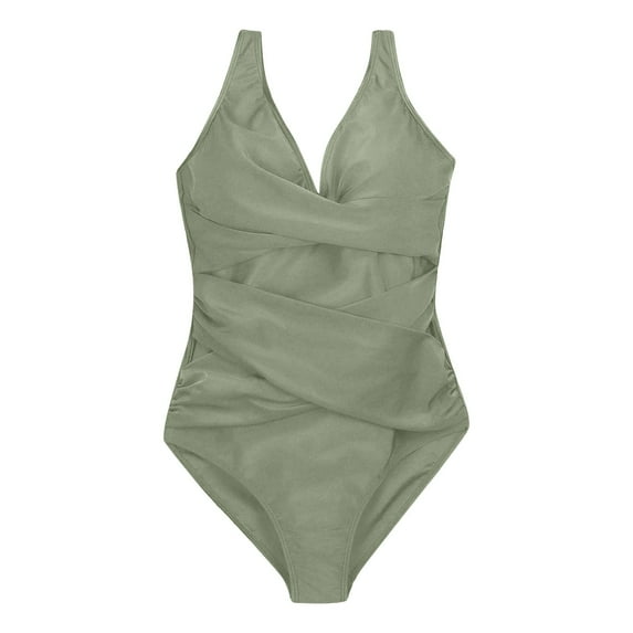 Bathing Suit for Women Tummy Control Women's One Piece Swimsuit Swimsuits For Women Bathing Suit Retro Ruched Push Up Vintage Padded Swimwear