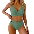 thumbnail image 1 of Bathing Suit for Women Two Piece Swimsuit High Waisted Bikini V Neck Front Two Piece Swimsuit Bathing, 1 of 9