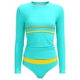 thumbnail image 1 of Bathing Suits for Girls 2 Piece Girls Rash Guard Swimsuit 2 Piece Long Sleeve One Piece Front Zipper UPF 50+ Bathing Suits with Swim Shorts 6-14 Years, 1 of 5