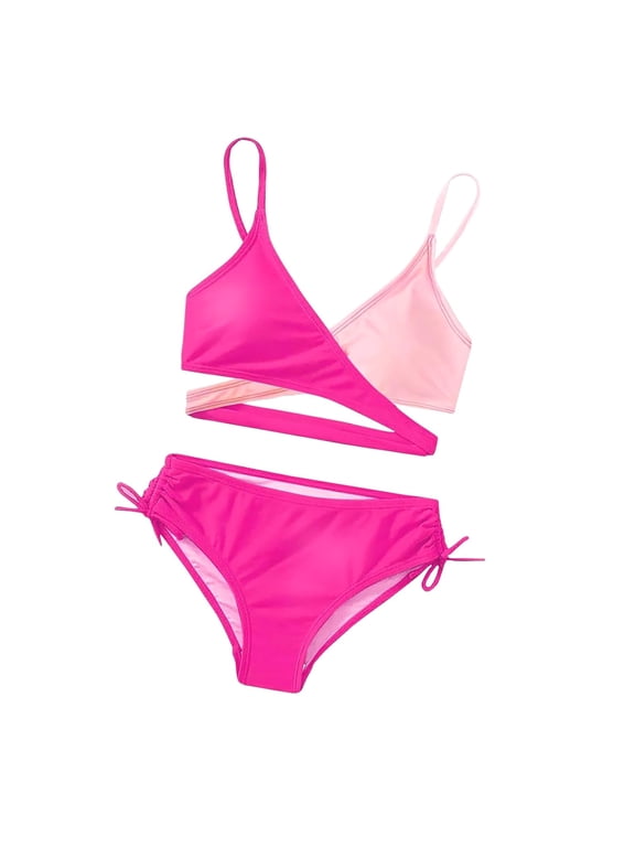 Bathing Suits For Girls Two Piece, Swimsuit Girls Size 10 Girl Swimsuit Rash Guard for Teens Quick Dry Bathing Suits Cute Beach Sport Tankini Swimwear