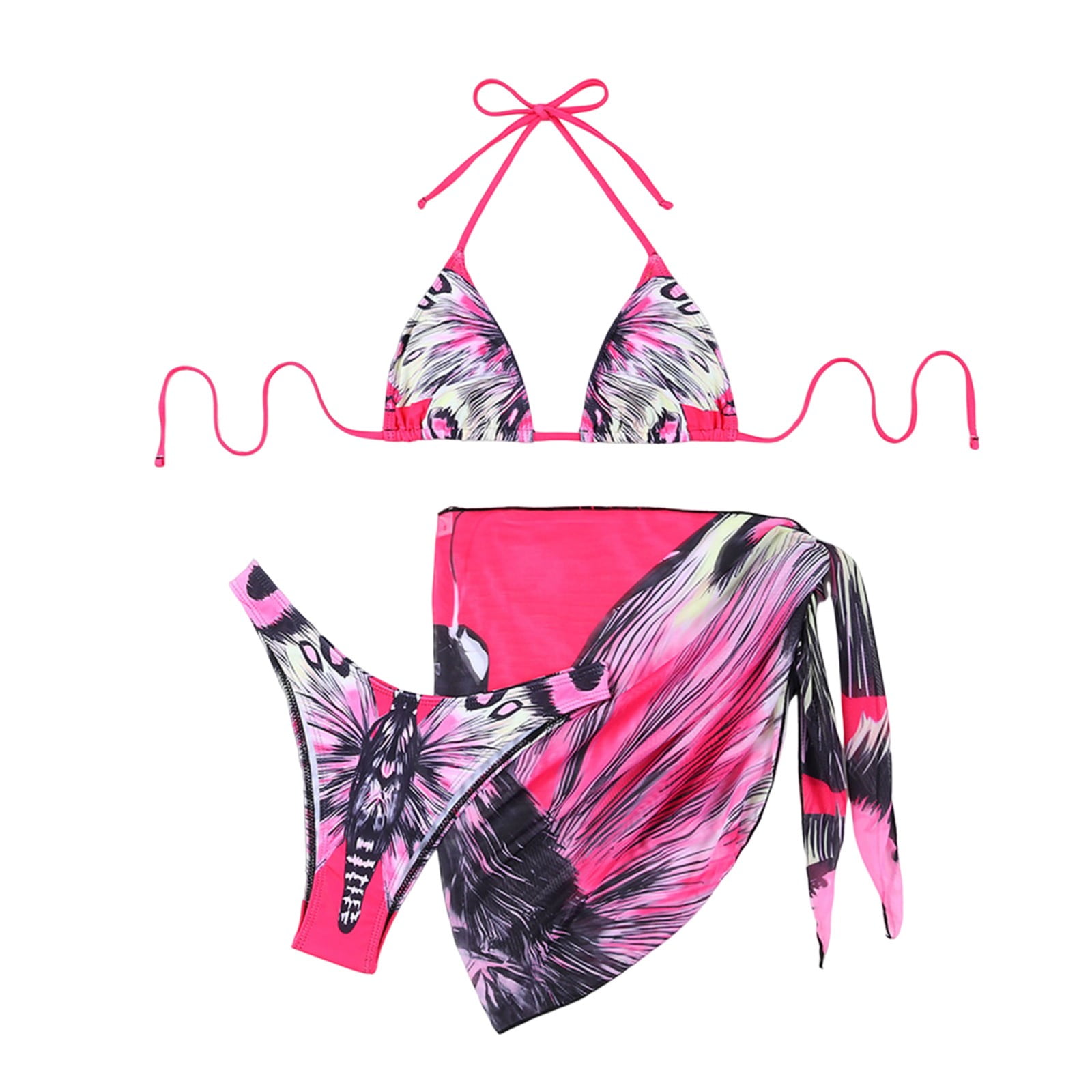 Bathing Suits Juniors Women's Summer Fashion Butterfly Print Split