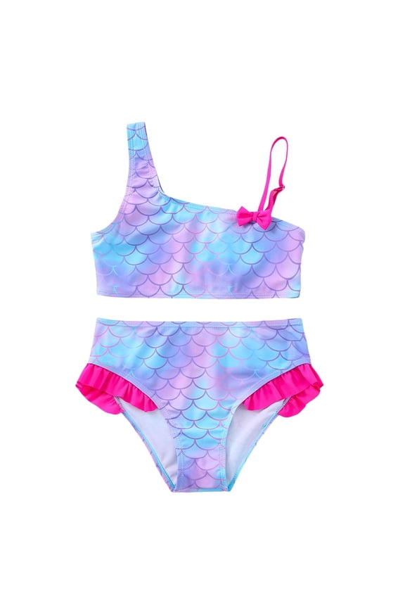 Bathing Suits For Teen Girls Two Piece, Toddler Girl Swim Girls Rash Guard Swimsuit Quick Dry Bikini Set for Kids Tropical Summer Vacation Pool Outfit