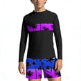 thumbnail image 1 of Bathing Suits for Teens Rash Guard Swimsuits Set for Boys Hawaiian Print Long Sleeve Swim Shirt with Swim Trunks Vacation Modest Two Piece Swim Set for 3-14Years, 1 of 7